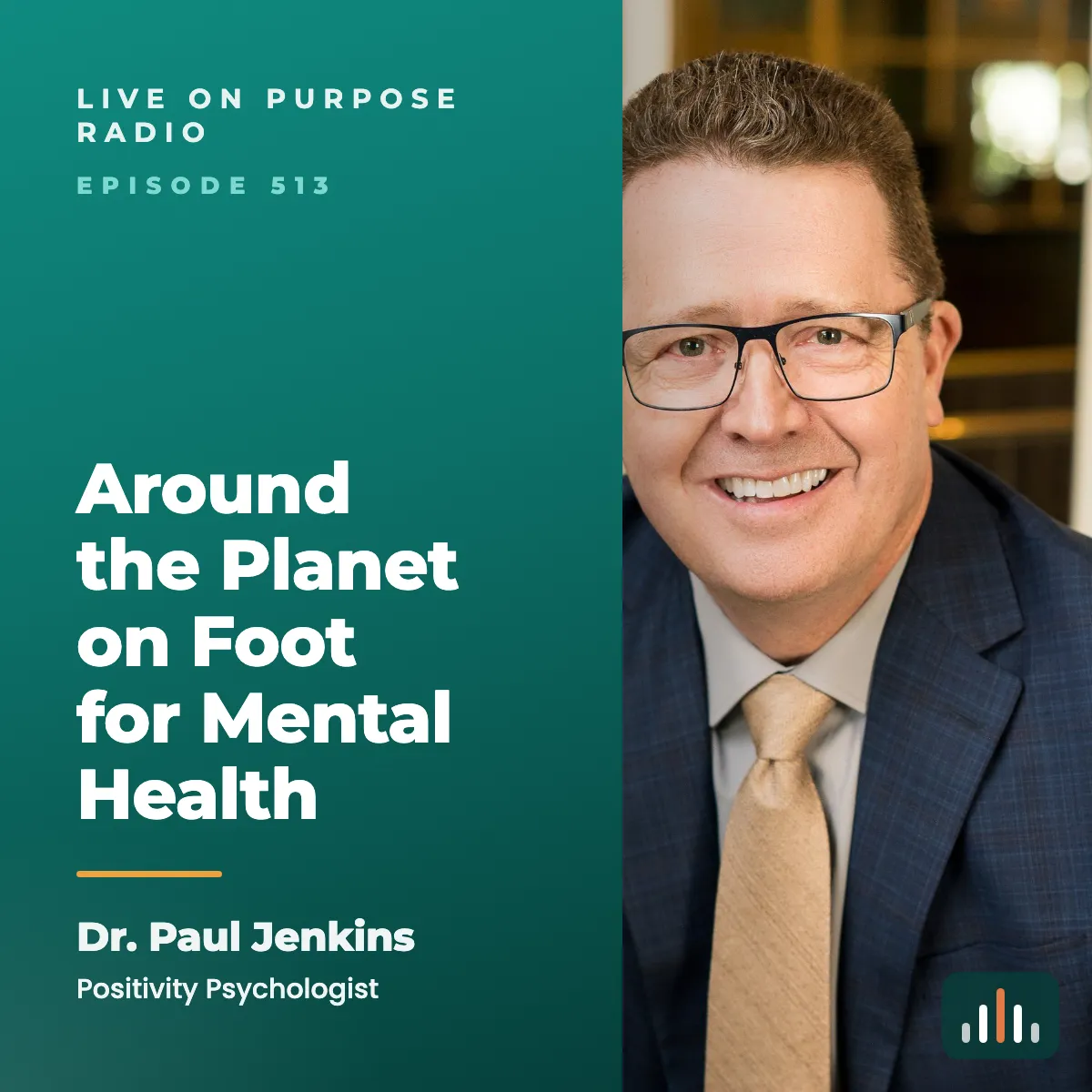 Episode art: Around the Planet on Foot for Mental Health